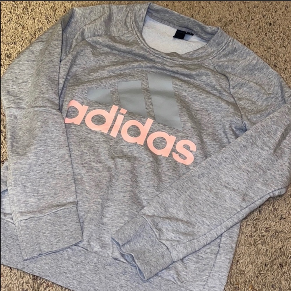 Adidas grey/pink sweater